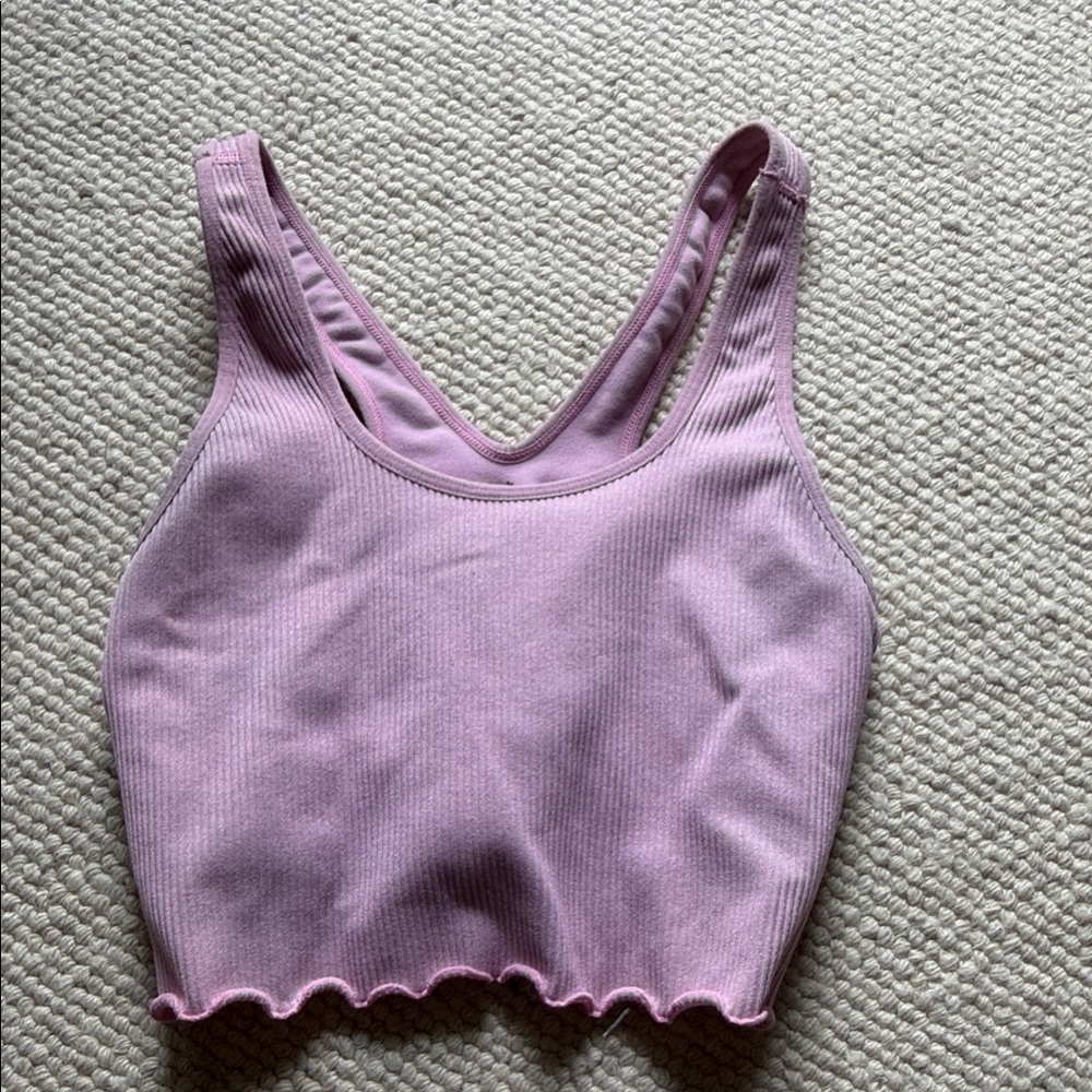 Spiritual Gangster Pink Ribbed Tank Top